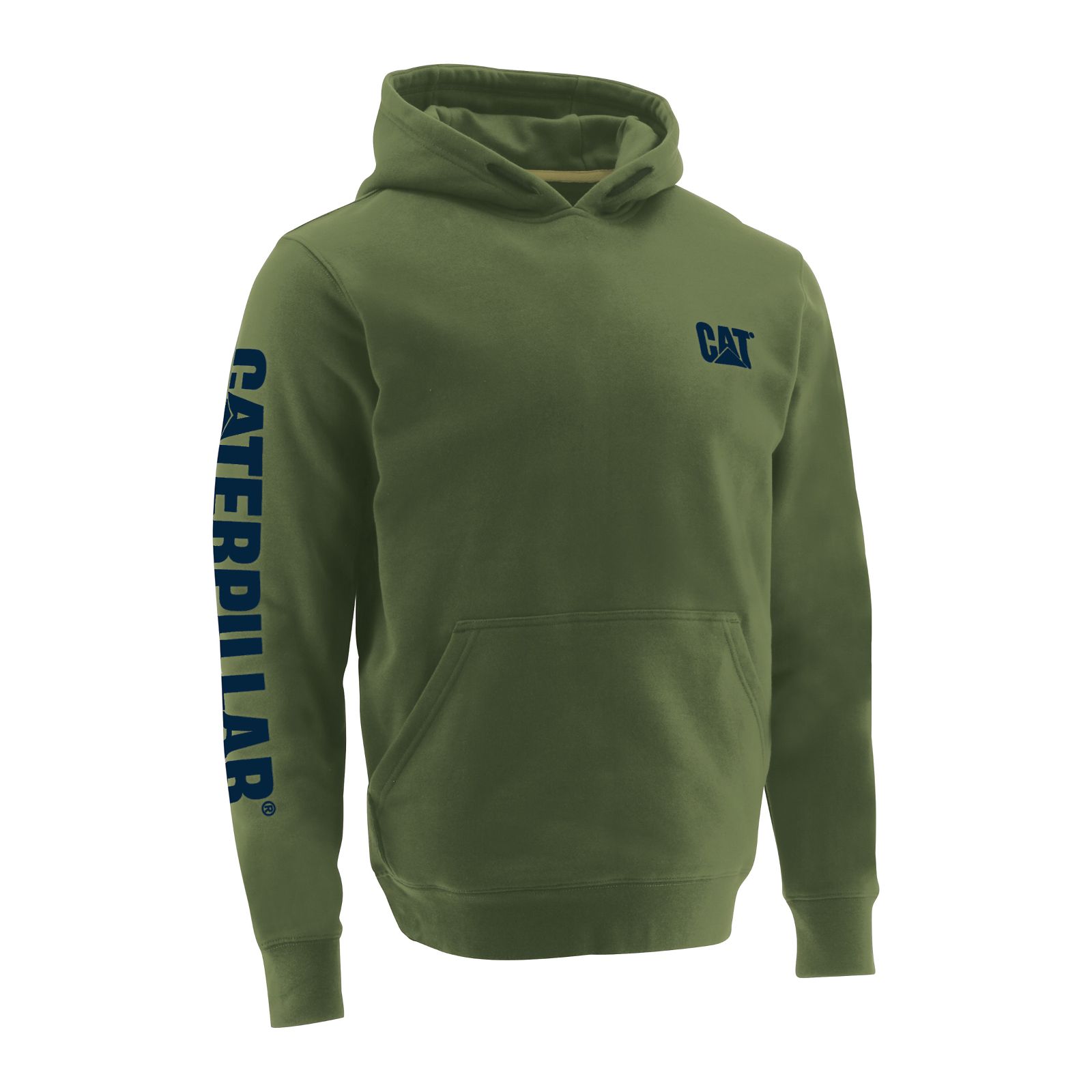 Caterpillar Trademark Banner - Mens Hoodies - Green - NZ (217MAWUOG)